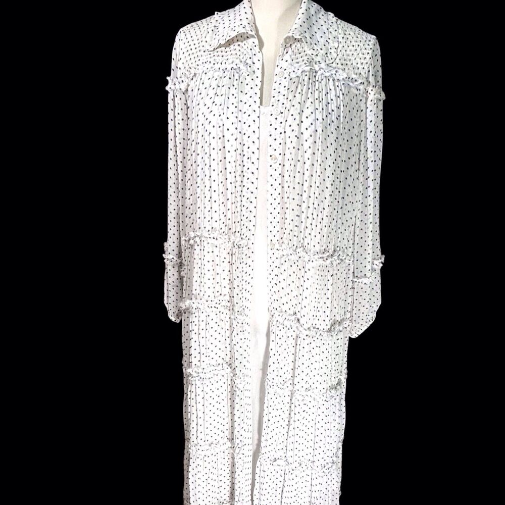 Anthropologie Women's Maxi Dress XXS Polka Dots Smocked Tiered Boho Romantic